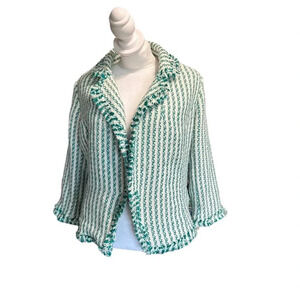 G By Giuliana Green & White Women's Business Blazer - Size Small